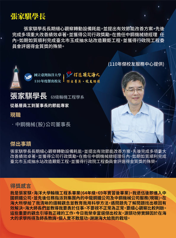 110年度傑出校友-張家騏學長圖片